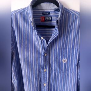Vintage Chaps(ralph Lauren) button down shirt long sleeve mens small blue/white